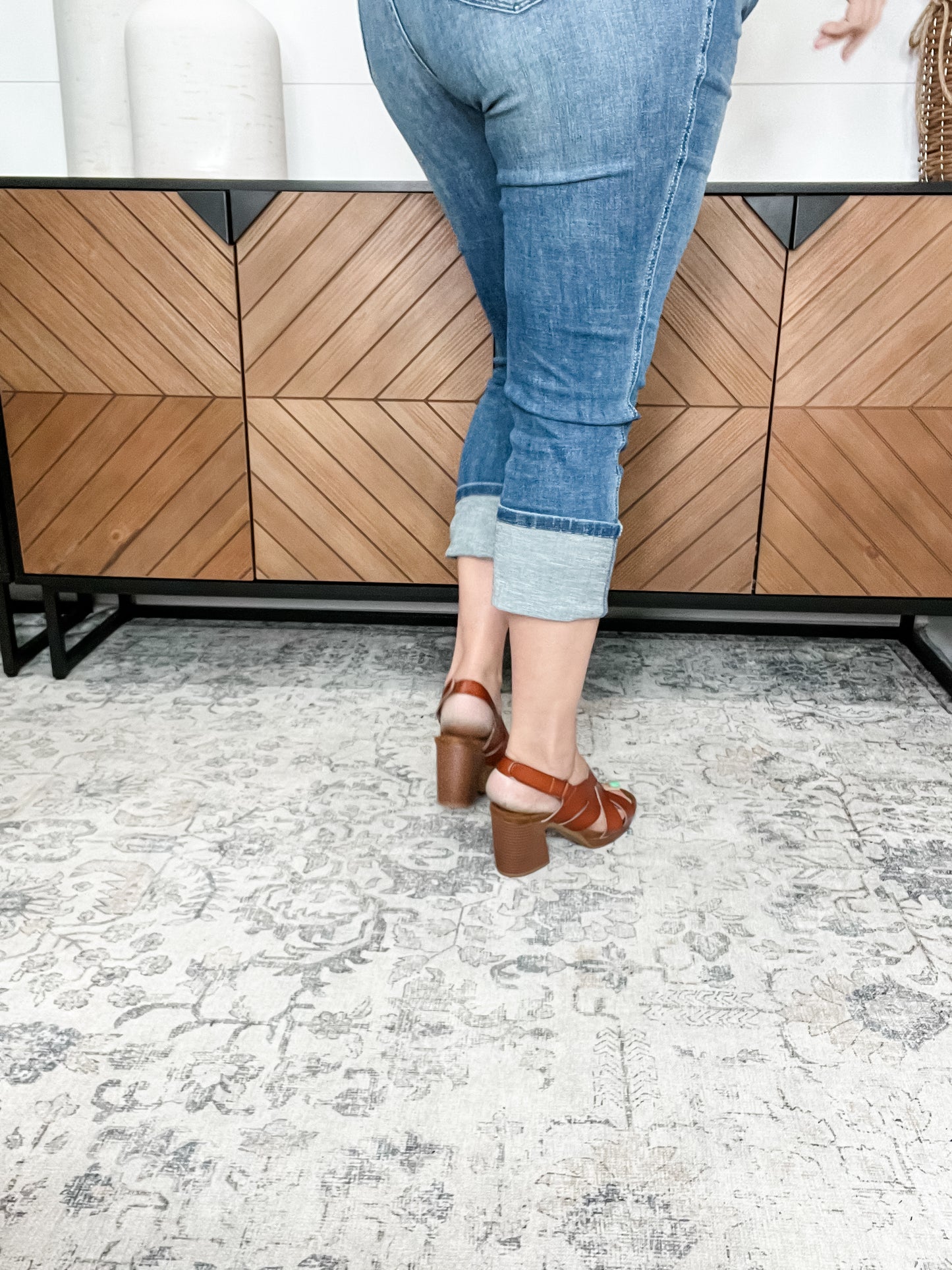 Pierre Dumas "Morgen" Woven Design Block Heel Sandal (New Tan)
