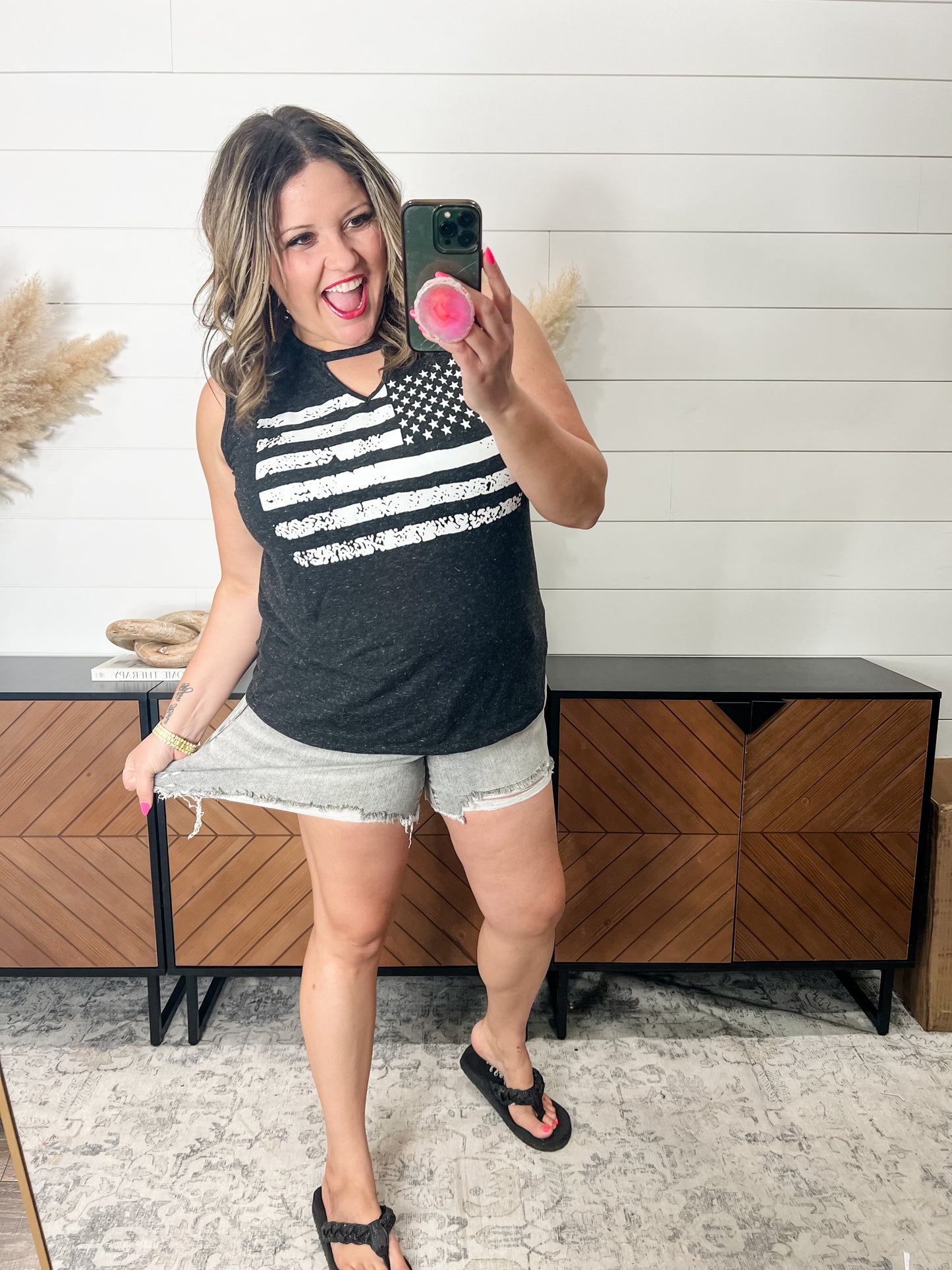 Judy Blue "Bright Grey Skies" Grey Shorts