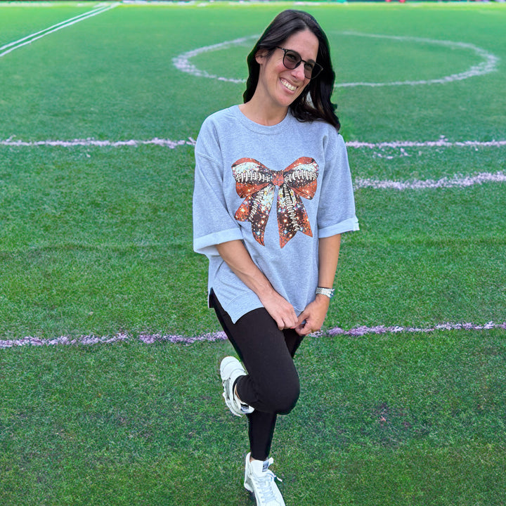 Football bow sweatshirt