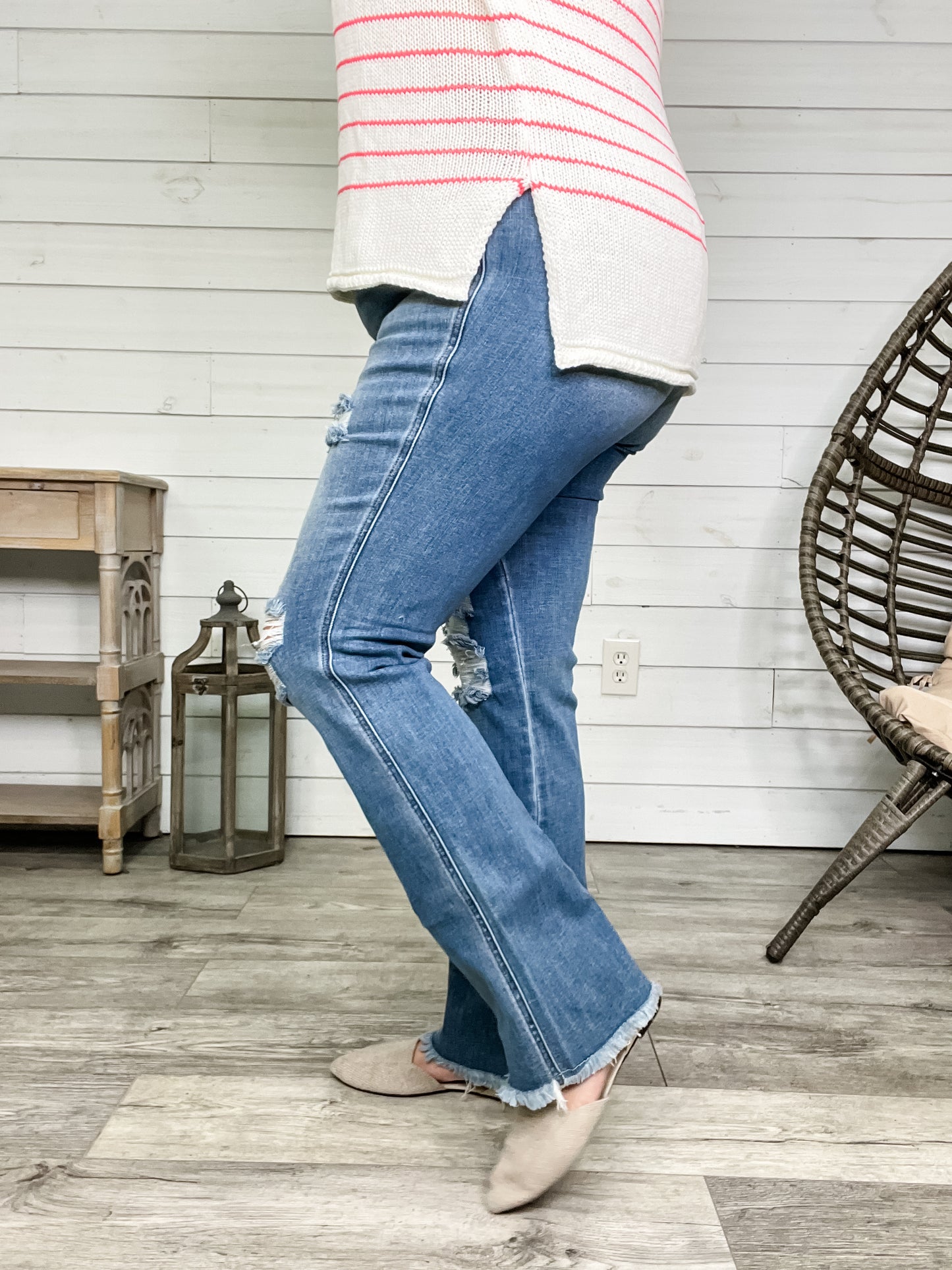 Judy Blue "Barrel Race" Frayed Hem Bootcut Jeans