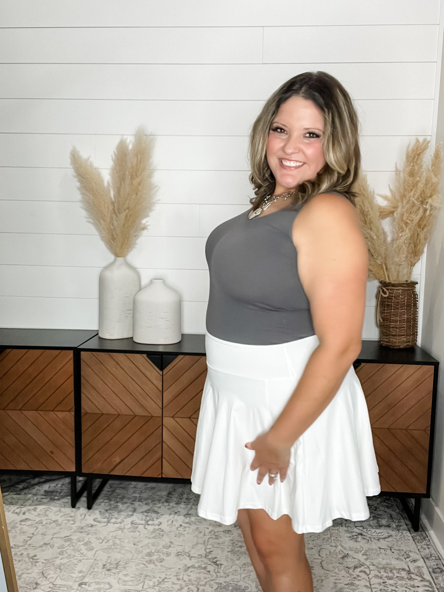 "The Kenzie" Buttery Soft Skort (White)