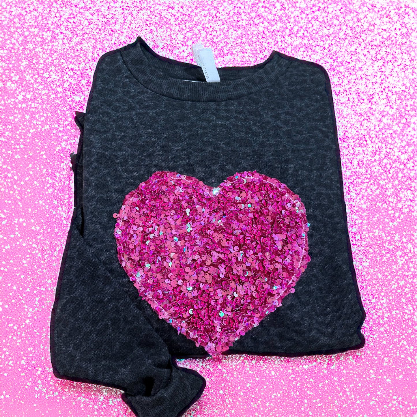 Sequin heart embroidery