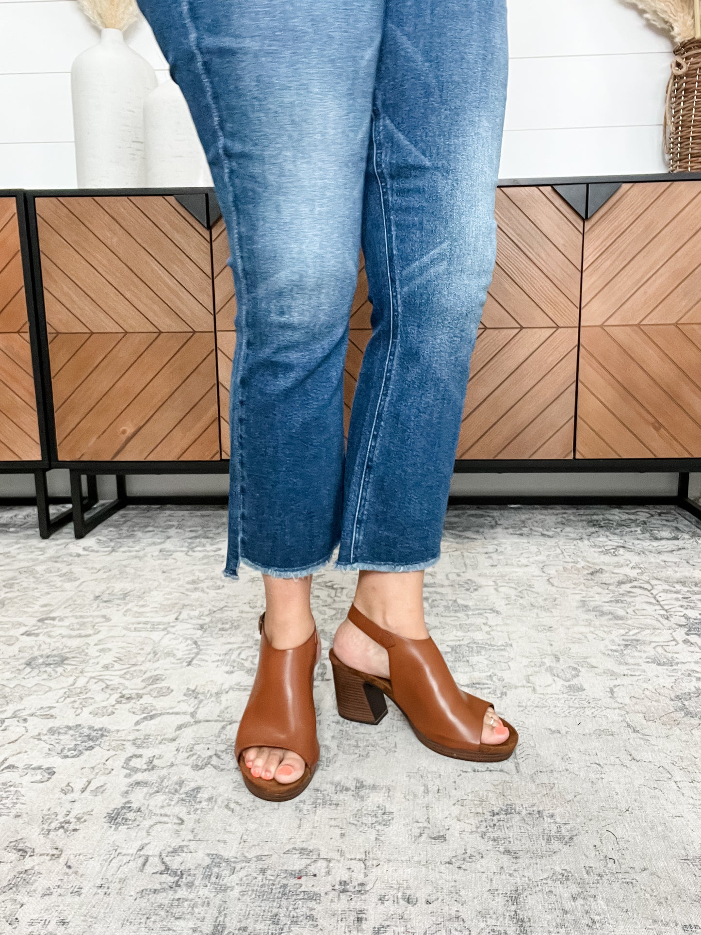 Pierre Dumas "Morgen" Block Heel Sandal (Cognac)