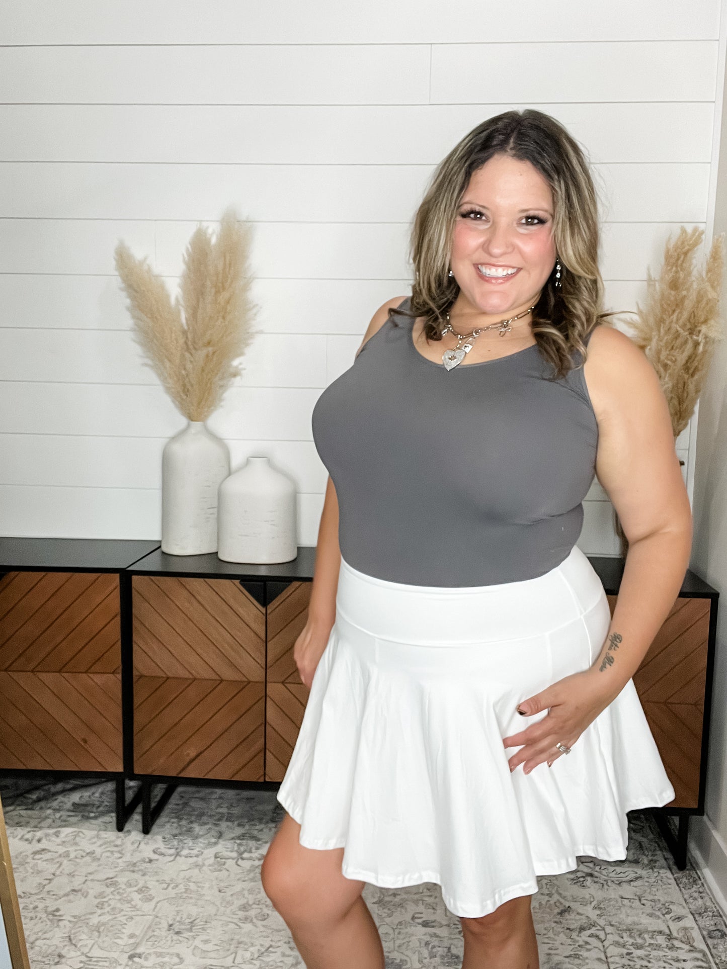 "The Kenzie" Buttery Soft Skort (White)