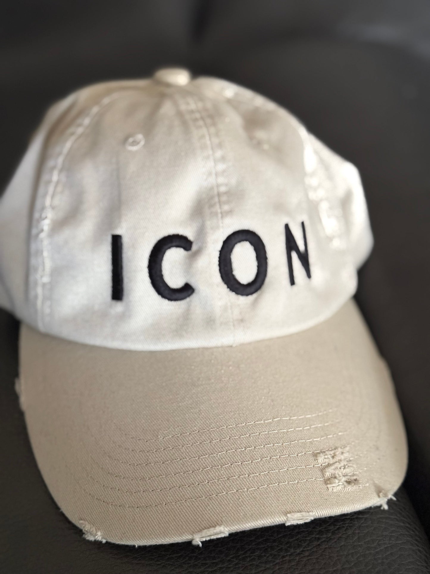 Distressed icon hat