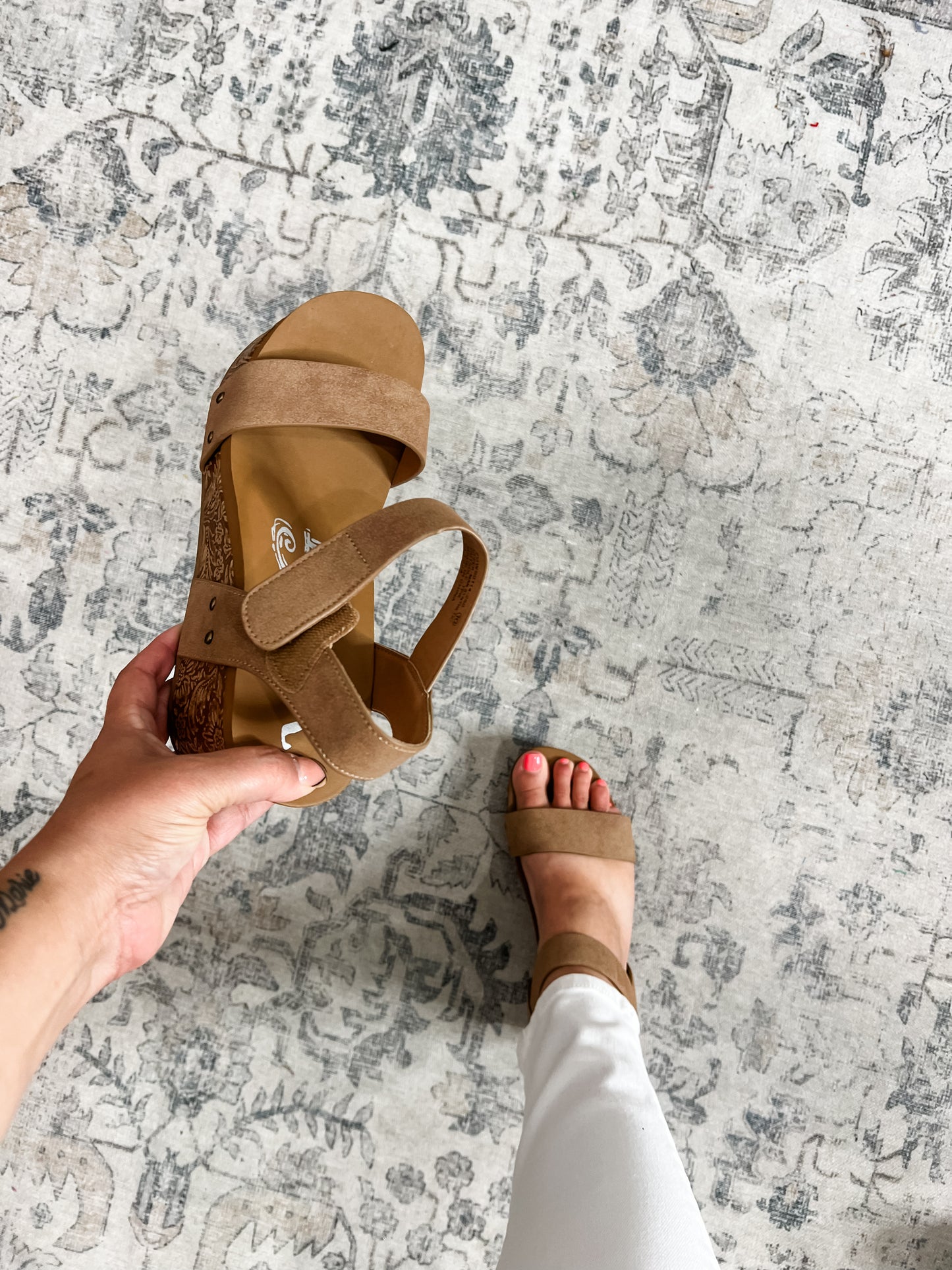"Devon 2.0" By Very G Tooled Sandal (Light Tan)