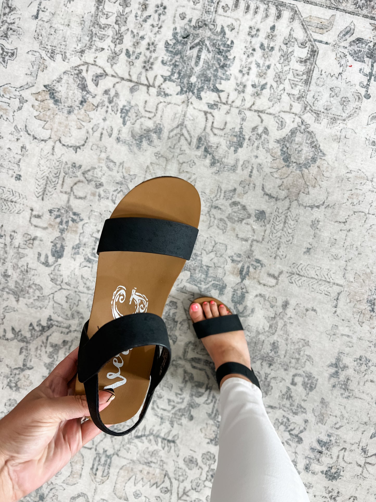 "Devon 2.0" By Very G Tooled Sandal (Black)