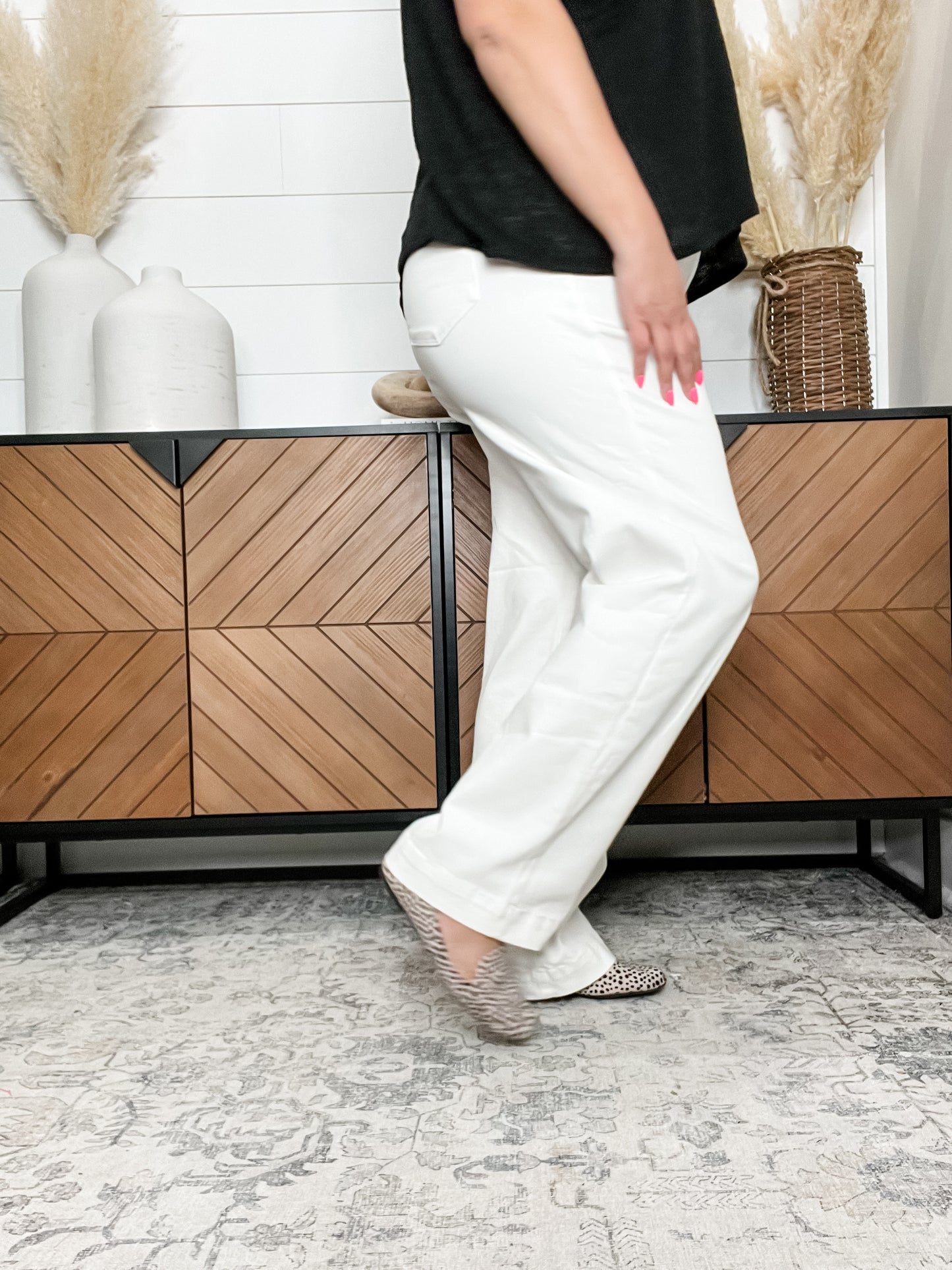 Judy Blue “Big Smiles” White Wide Leg Jeans