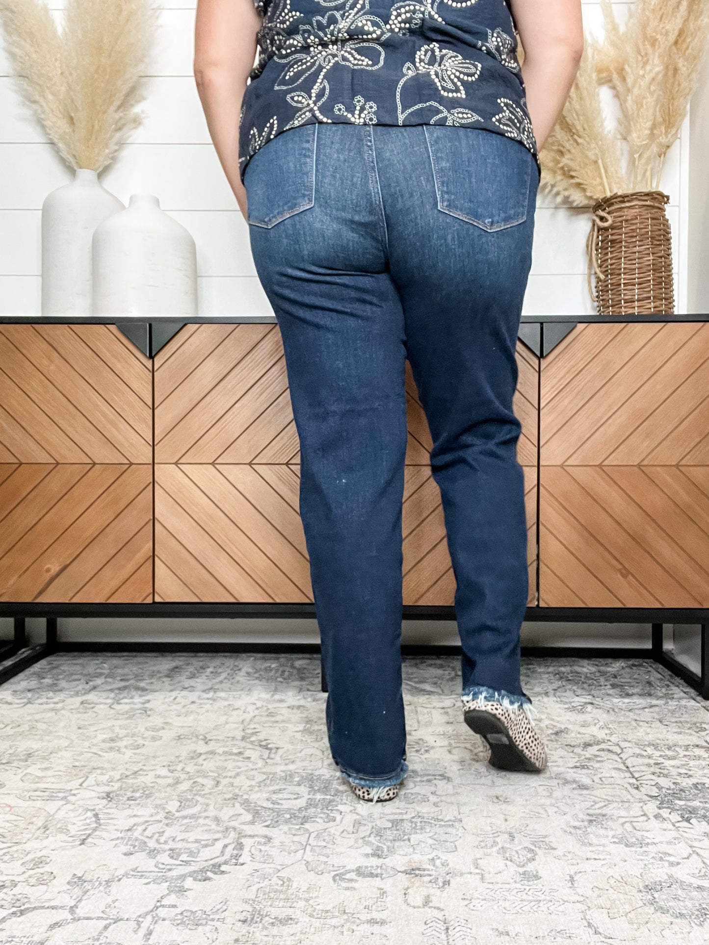 Judy Blue "Casual Friday" Dark Wash Straight Leg Jeans