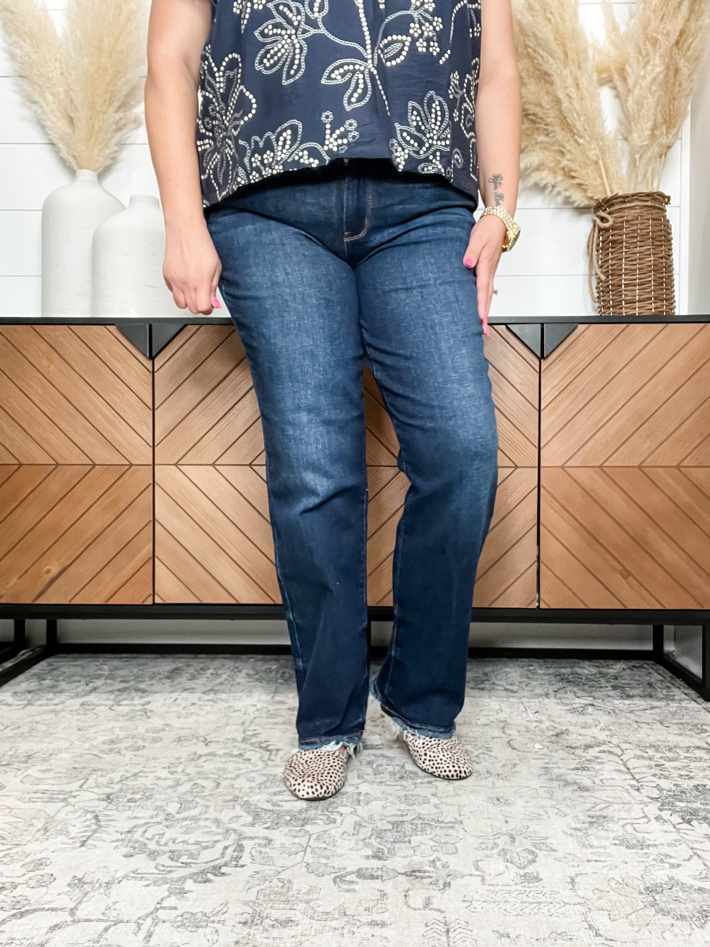 Judy Blue "Casual Friday" Dark Wash Straight Leg Jeans
