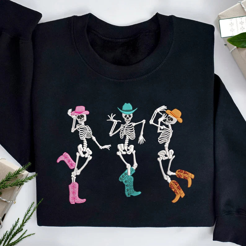 Embroidered western skellies