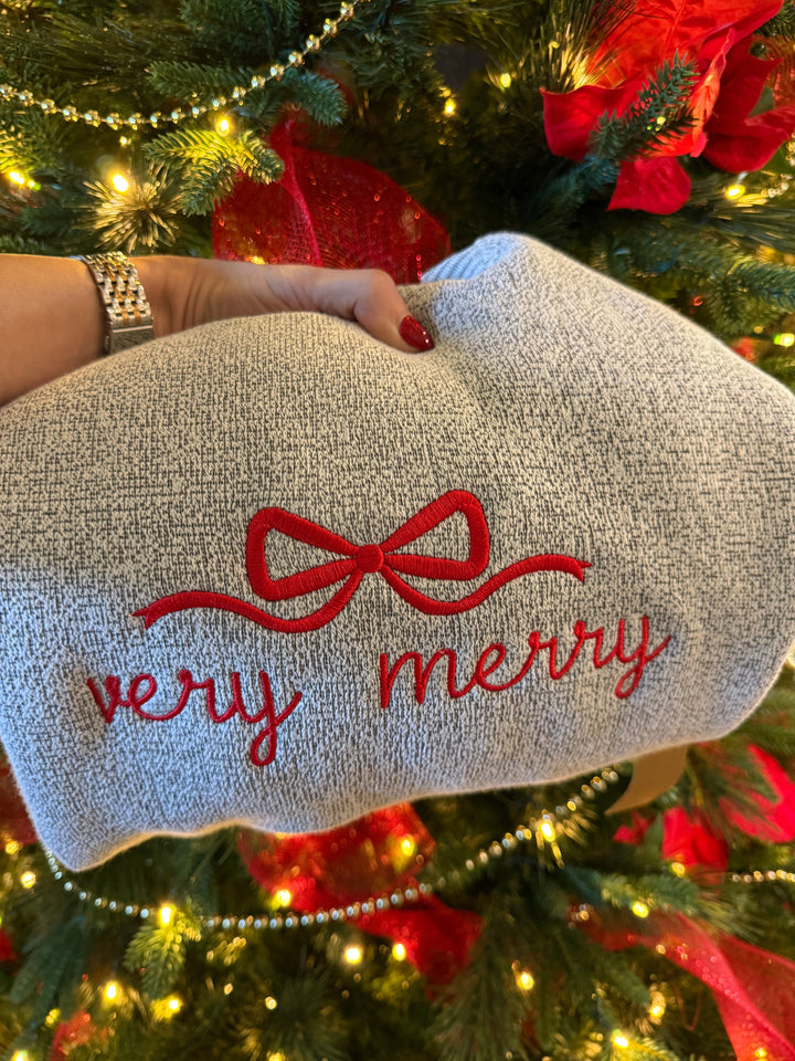 Very merry embroidered knit sweatshirt