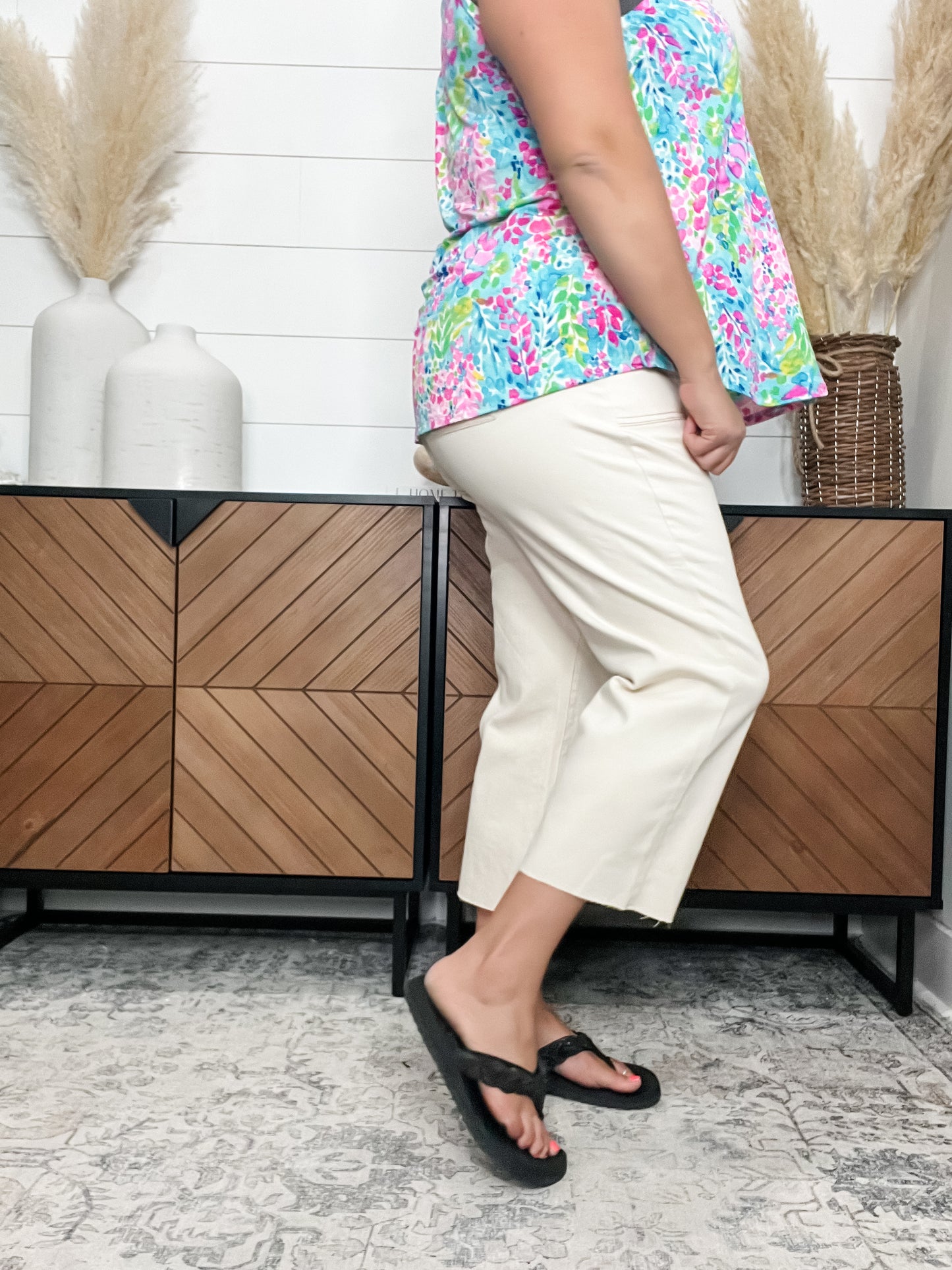 Judy Blue Ecru Wide Leg Crop