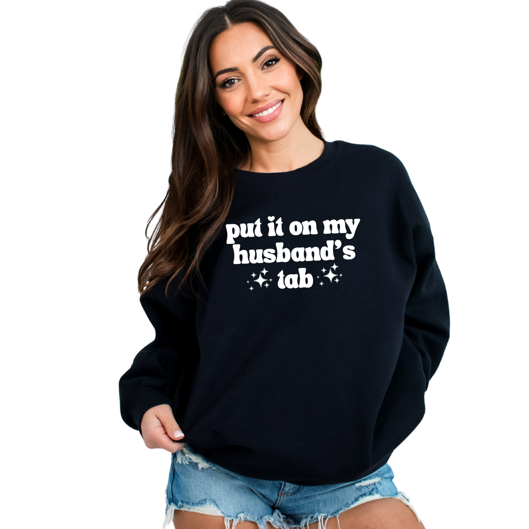 Put it on my husbands tab