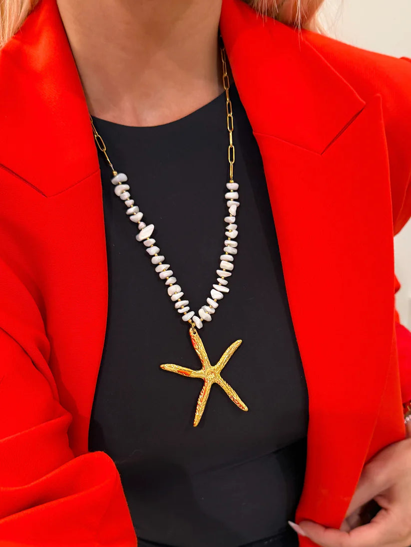 X-Large Starfish Necklace Water Resistant Jewelry