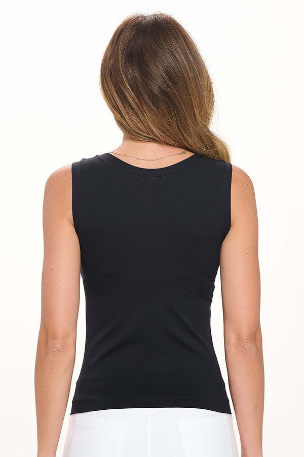 "Rayleen" Seamless Smoothing Tank (Black & Nude)