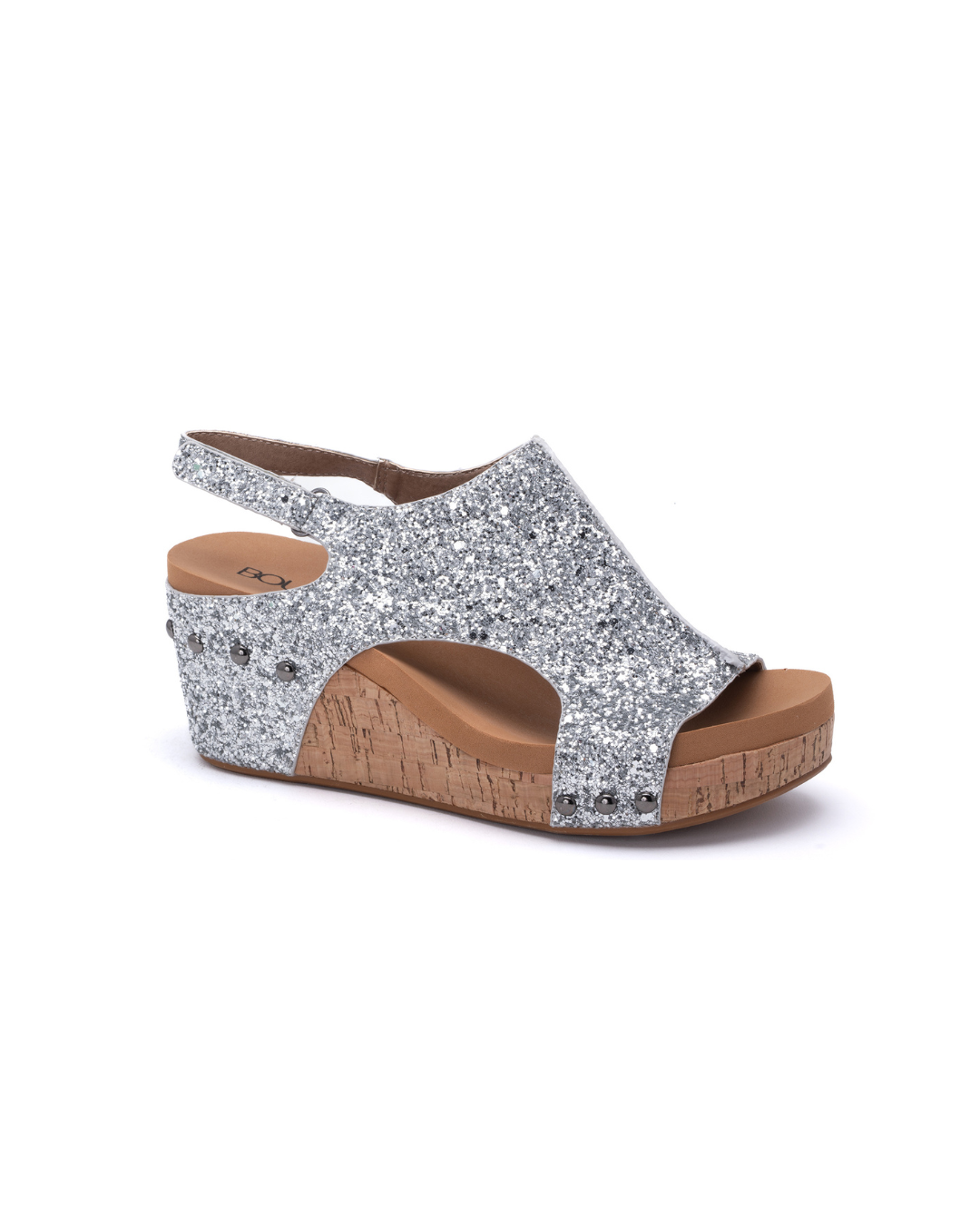 Corkys "Carley" Wedge Sandal (Silver Glitter)