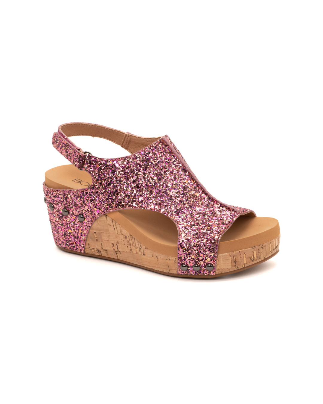 Corkys "Carley" Wedge Sandal (Mixed Berry Glitter)