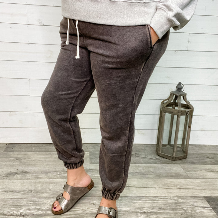 Acid Wash Drawstring Joggers with Pockets (Multiple Colors)