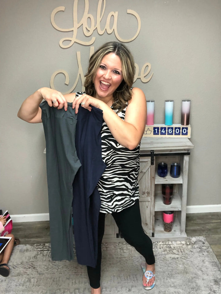 Adult Solid Leggings (Black, Grey, Navy)