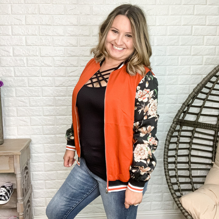 Ampersand Autumn Floral Bomber Jacket