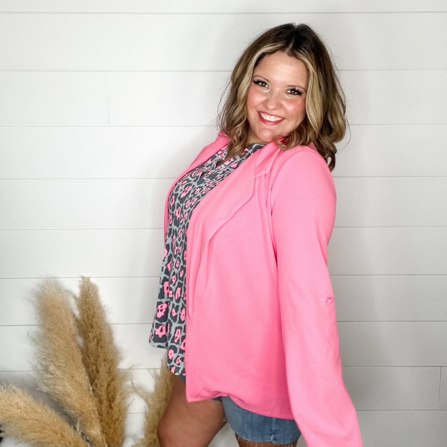 Andree By Unit Long Sleeve Blazer (Pink Cosmos)