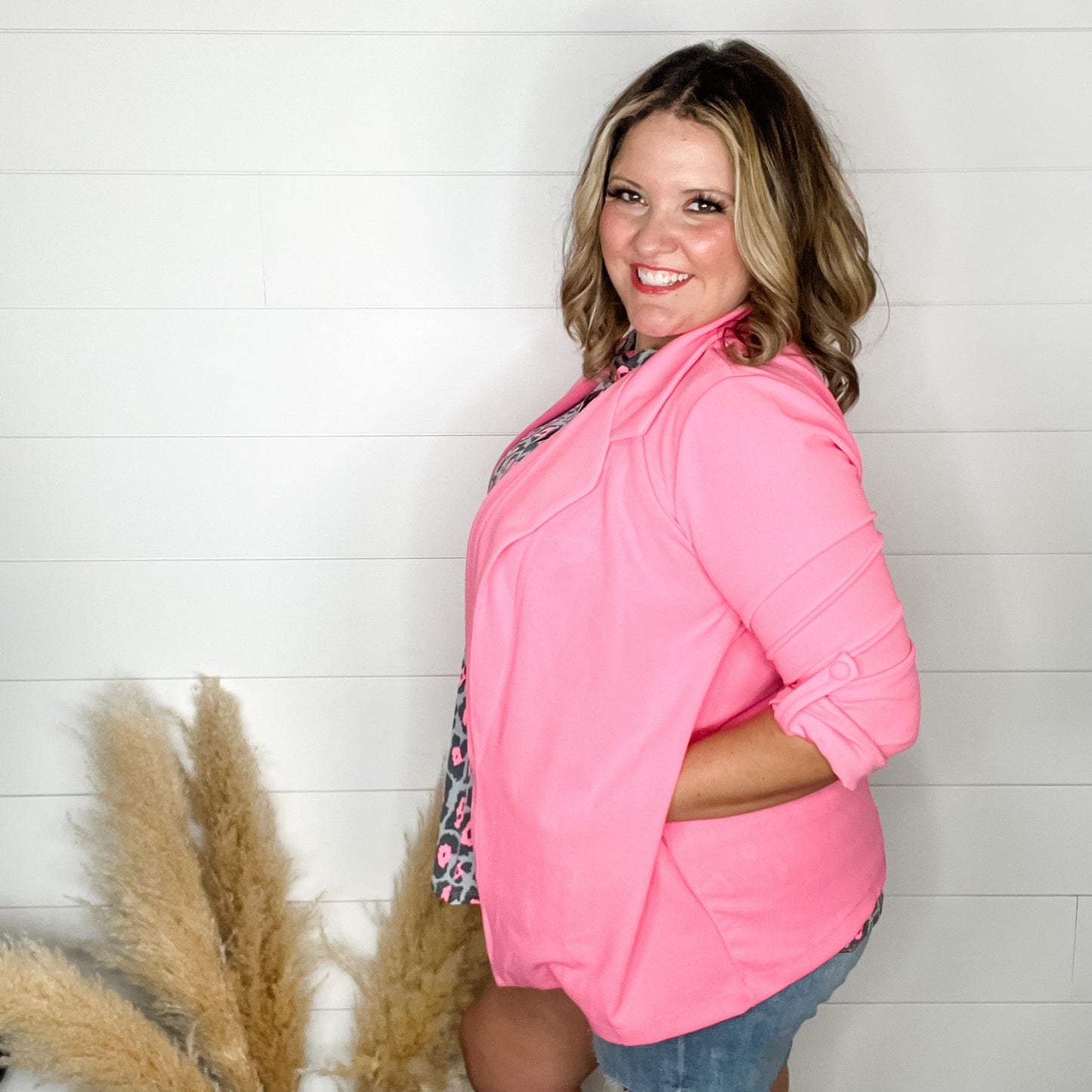 Andree By Unit Long Sleeve Blazer (Pink Cosmos)