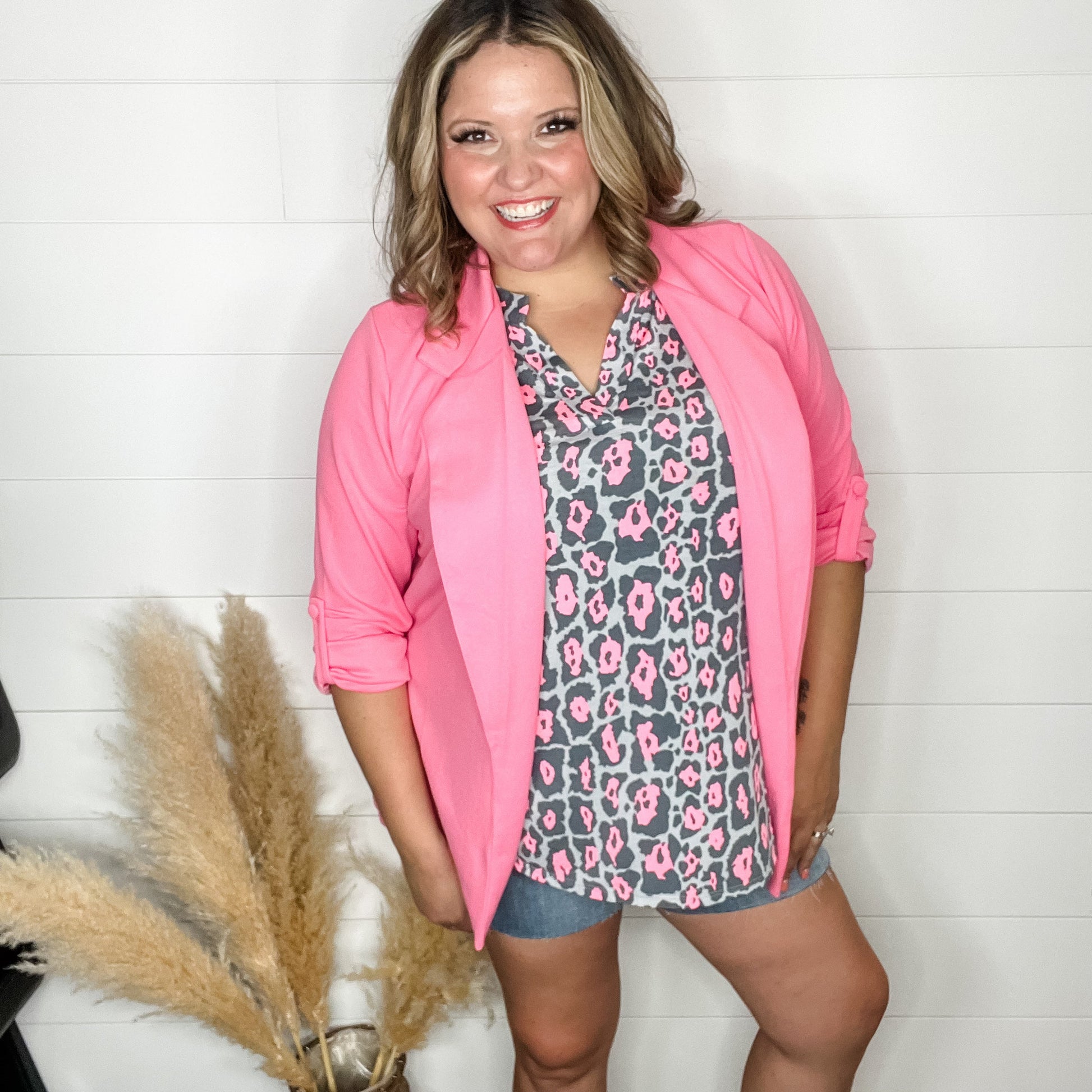 Andree By Unit Long Sleeve Blazer (Pink Cosmos)