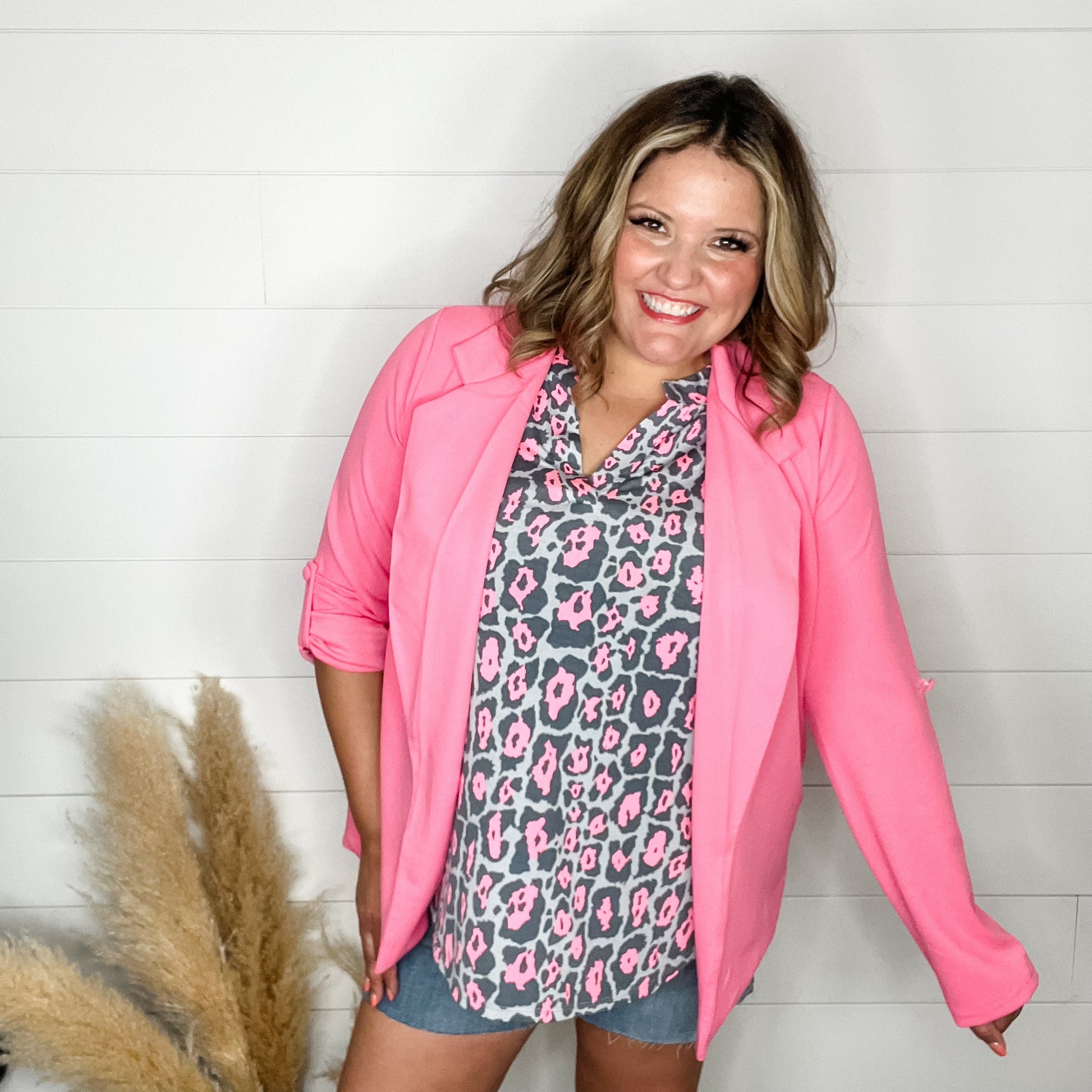 Andree By Unit Long Sleeve Blazer (Pink Cosmos)