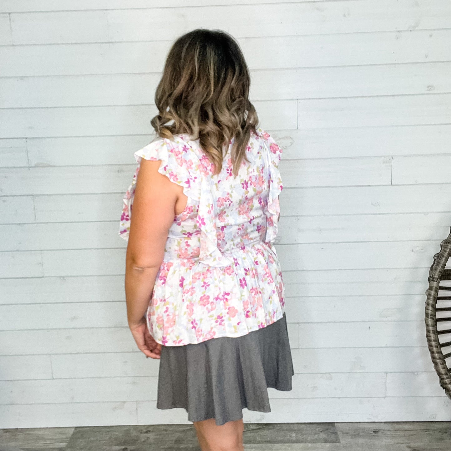 "Augustine" Floral Ruffle Cap Sleeve Babydoll