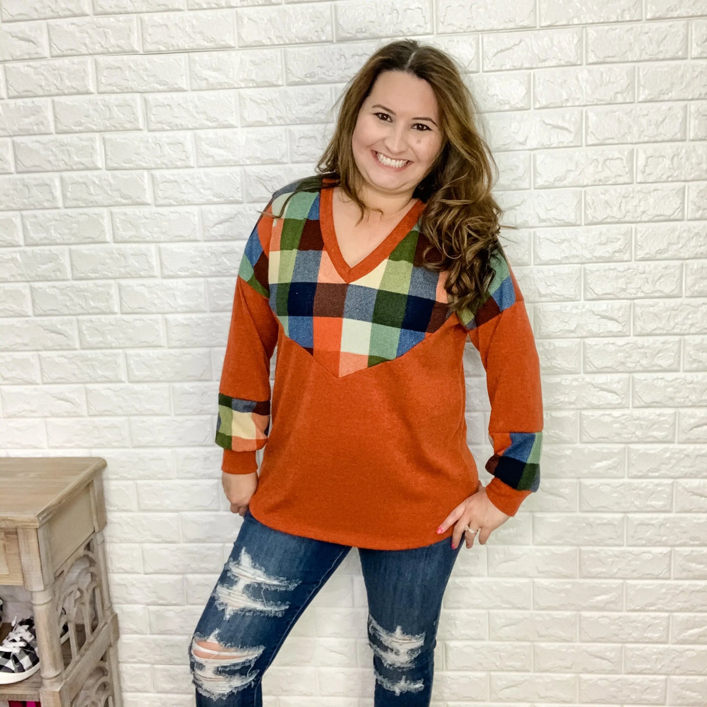 "Autumn Winds" Long Sleeve V Neck