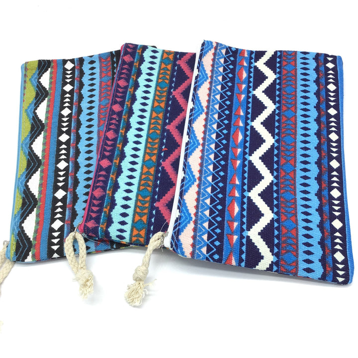 Aztek Tribal Zip Top Pouch (Multiple Colors)-Lola Monroe Boutique