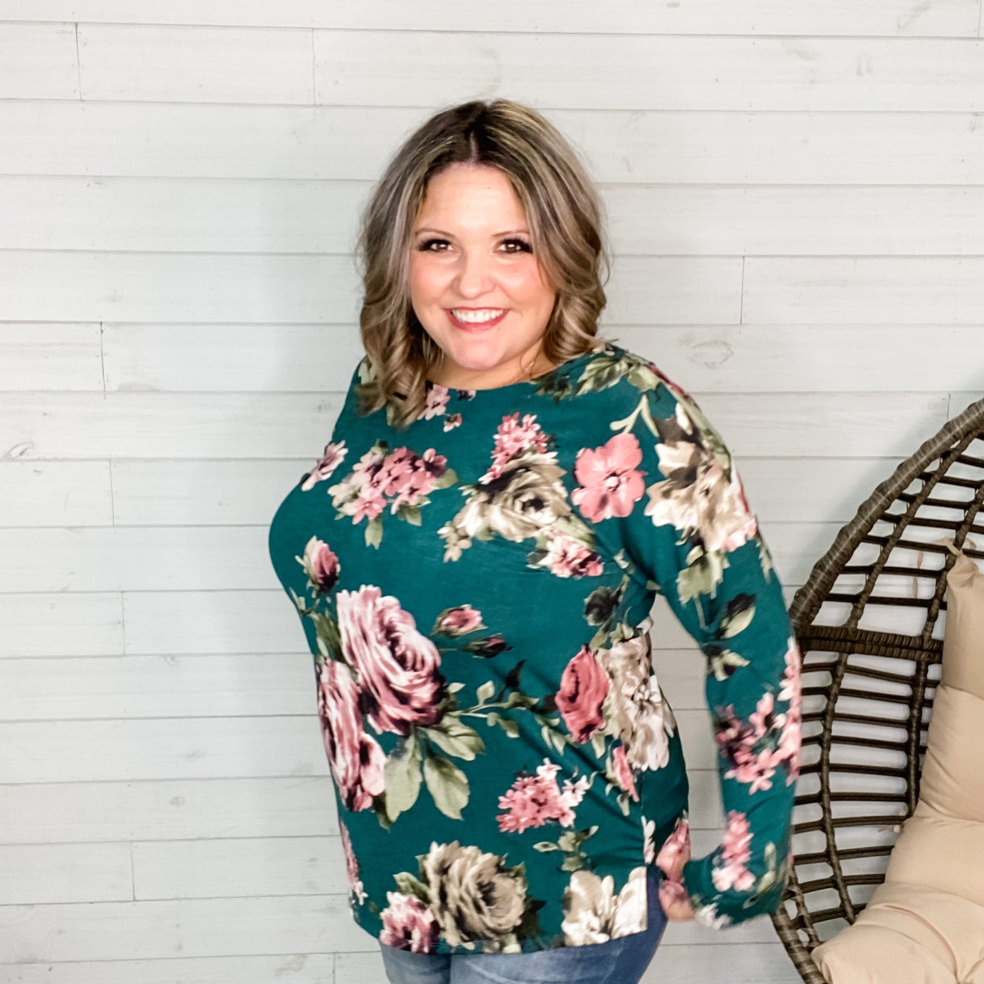 "Blake" Floral Long Sleeve with Criss Cross Back Detail