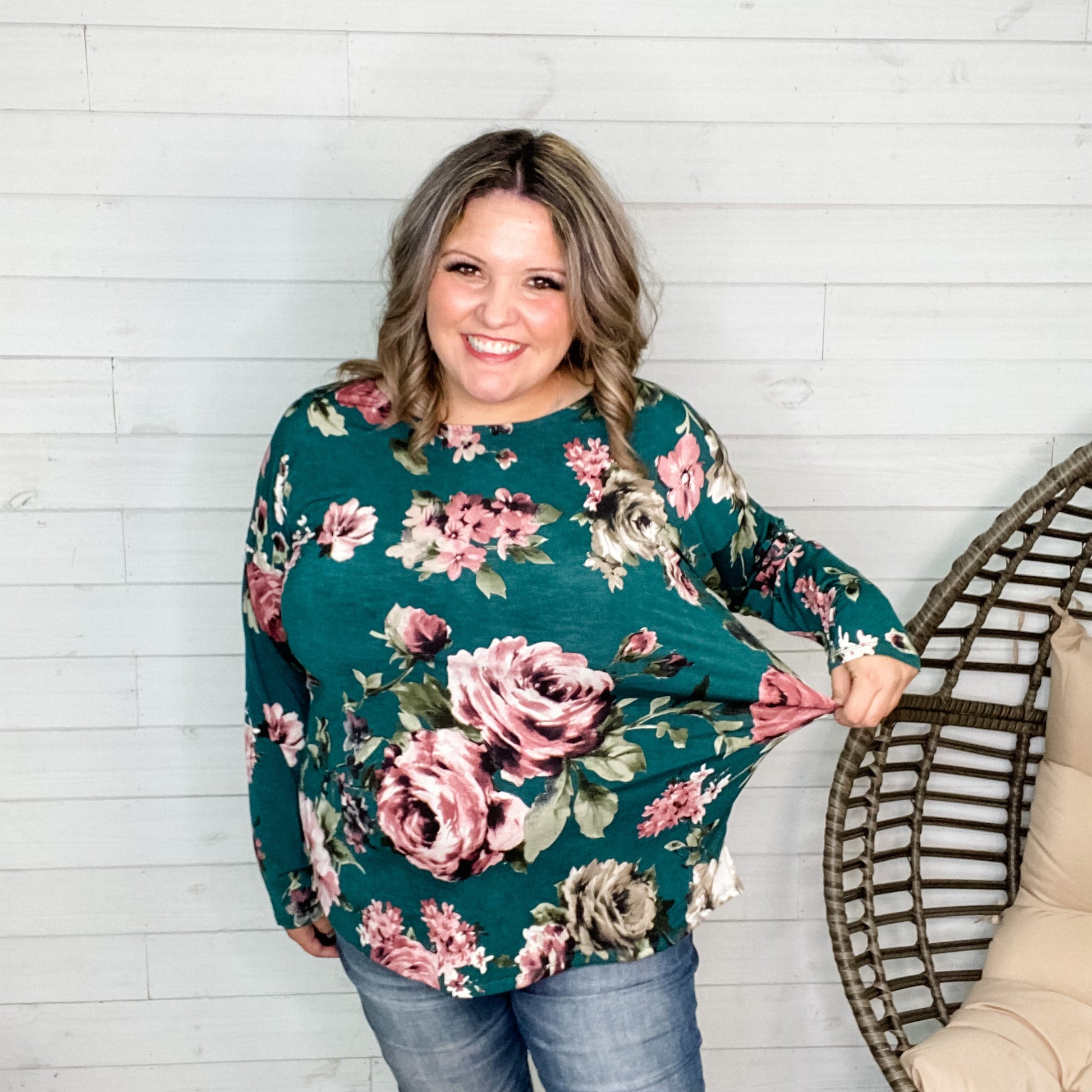 "Blake" Floral Long Sleeve with Criss Cross Back Detail