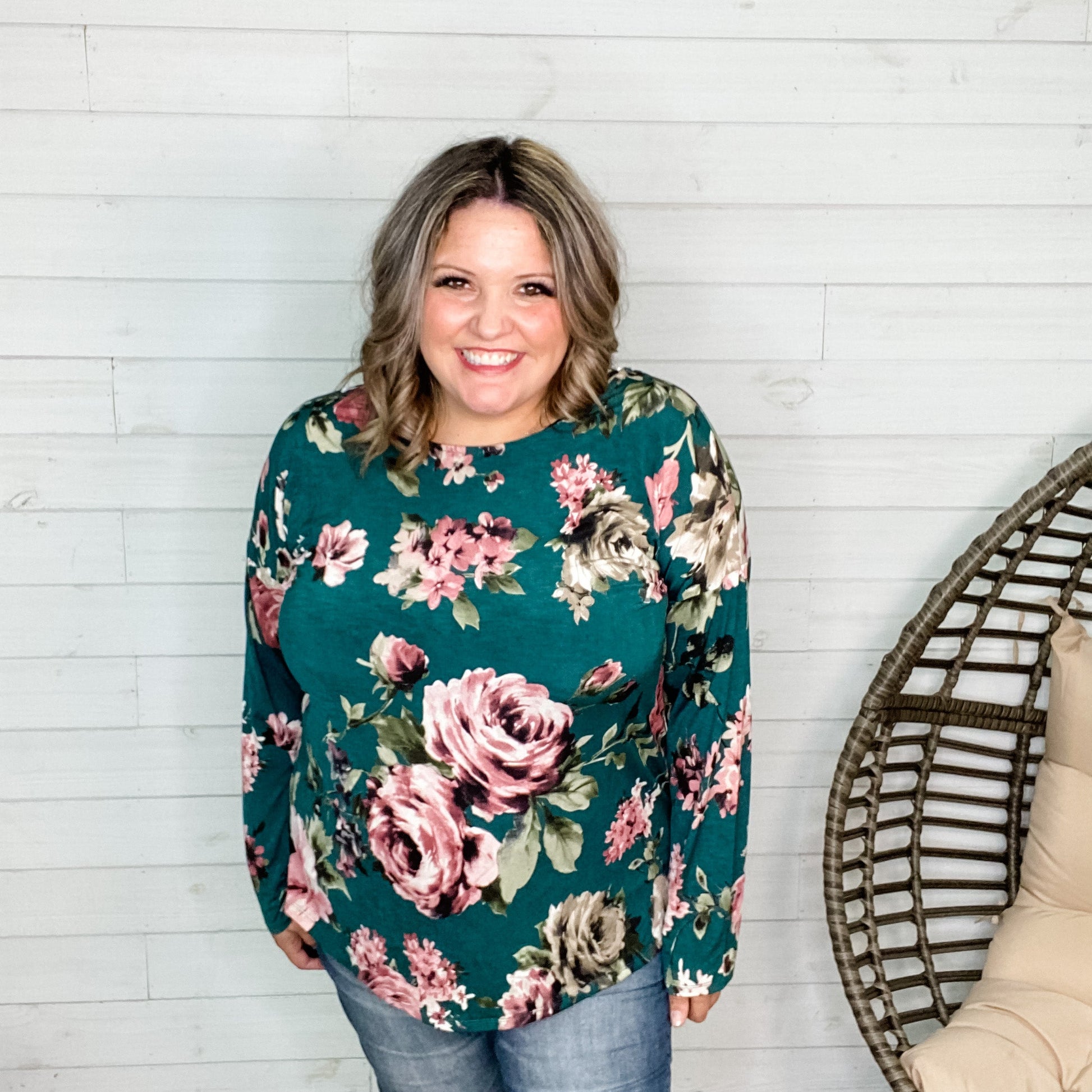 "Blake" Floral Long Sleeve with Criss Cross Back Detail