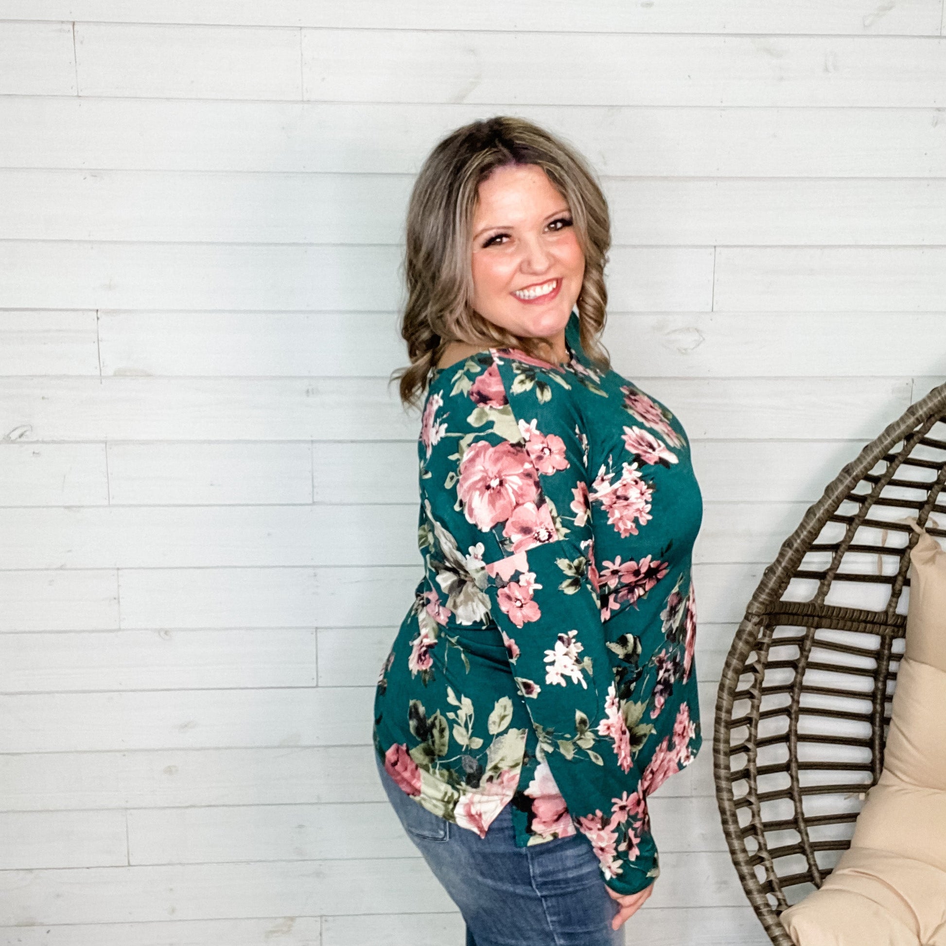 "Blake" Floral Long Sleeve with Criss Cross Back Detail