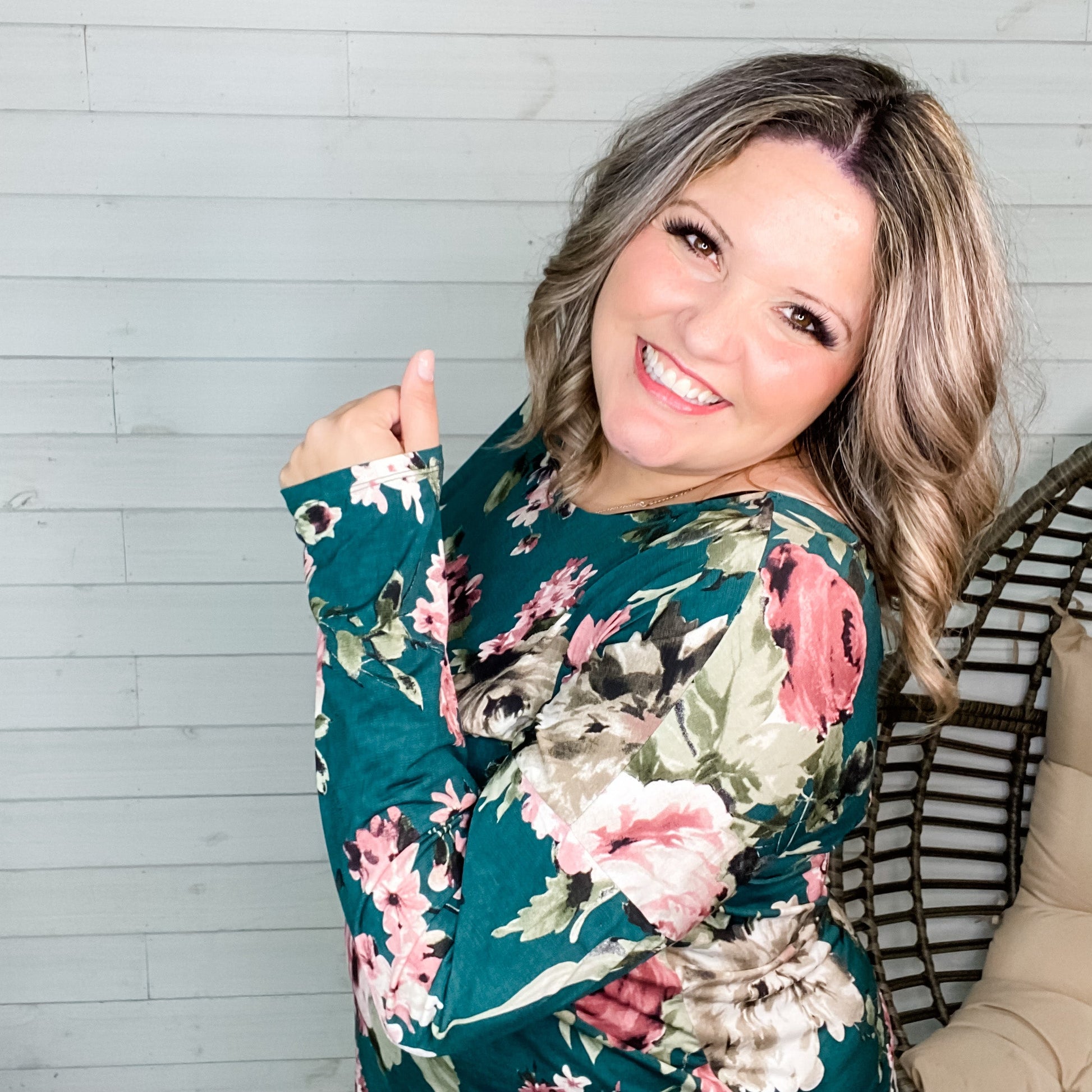 "Blake" Floral Long Sleeve with Criss Cross Back Detail