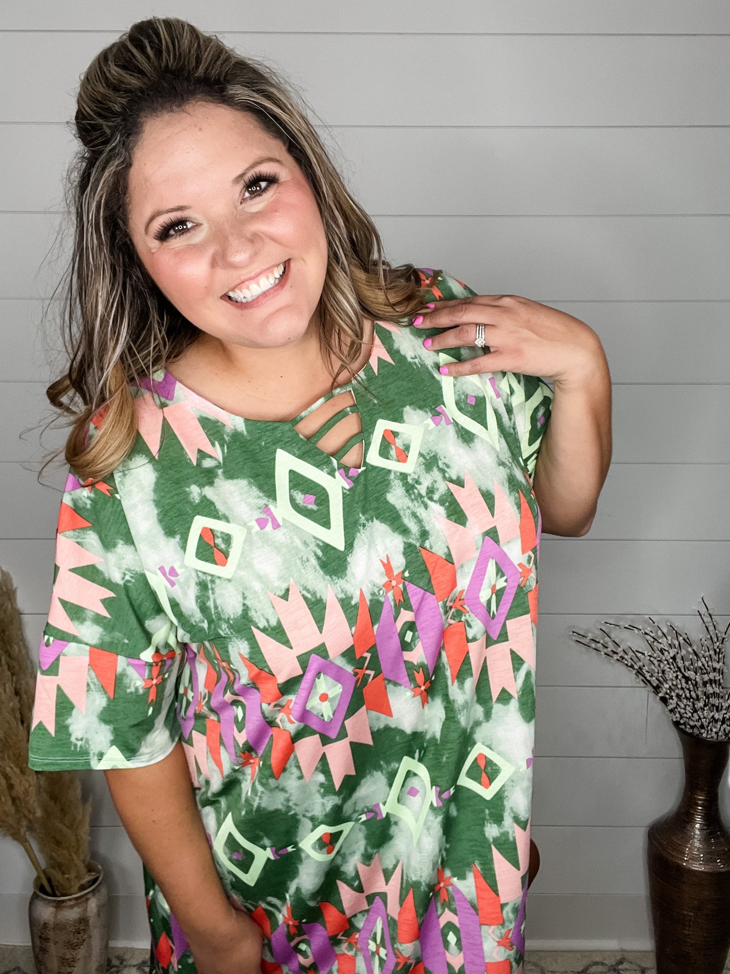 "Boca" Short Sleeve Dress with Pockets