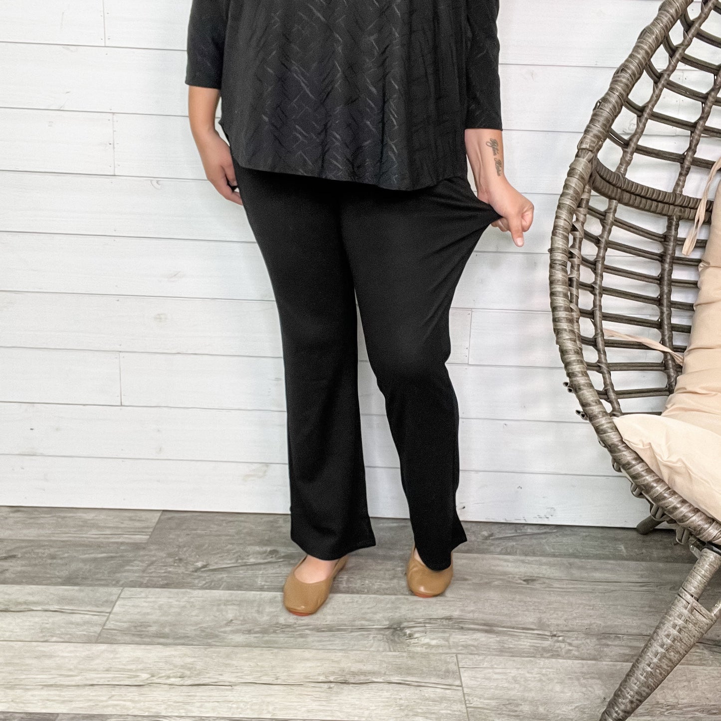 Bootcut Ponte Pants (Black)