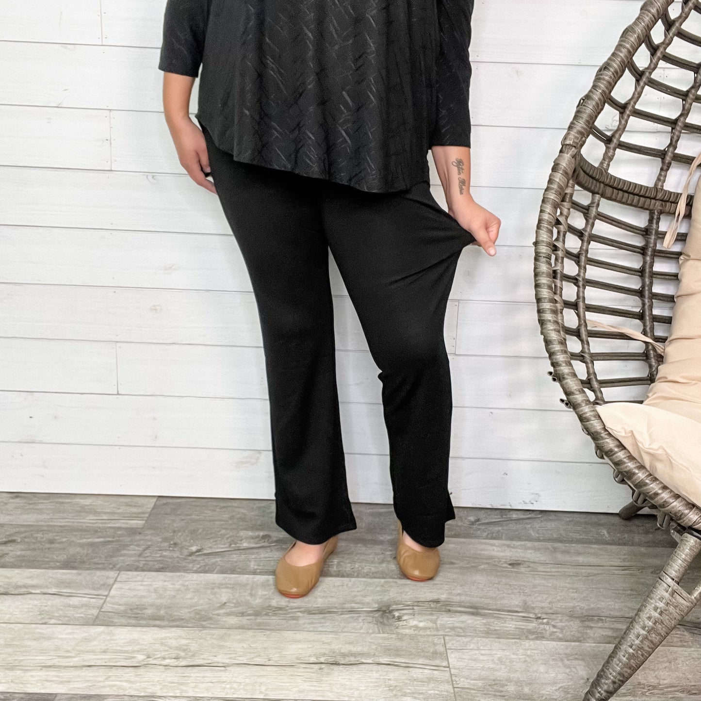Bootcut Ponte Pants (Black)