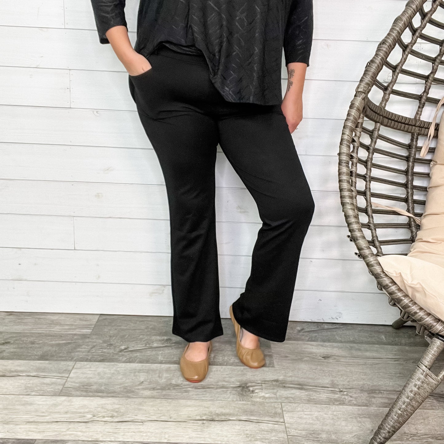 Bootcut Ponte Pants (Black)