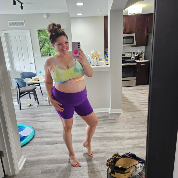 Booty Shorts With Pockets (Black and Purple)