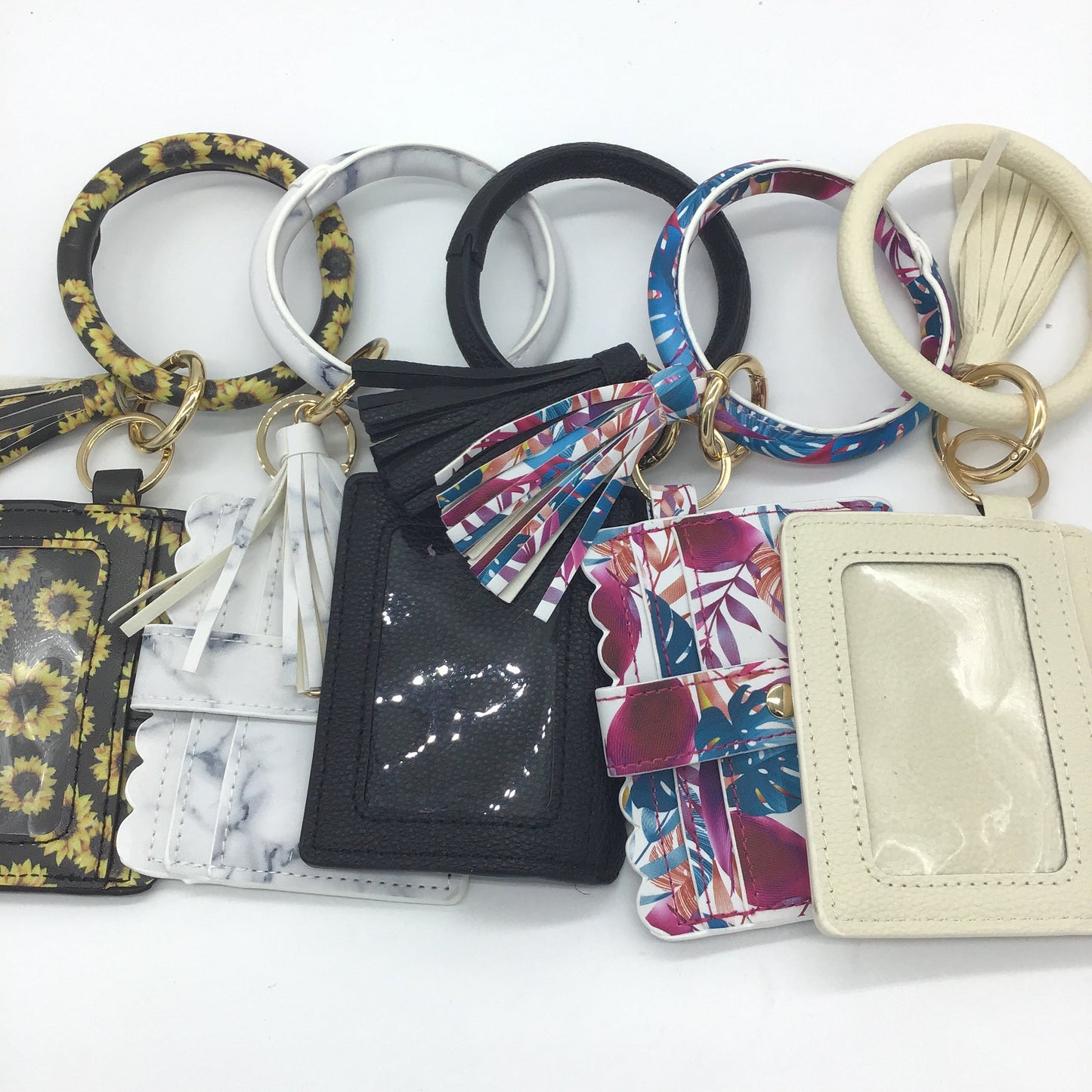 Bracelet Key Chain Wristlet with Card Holder (Multiple Options)
