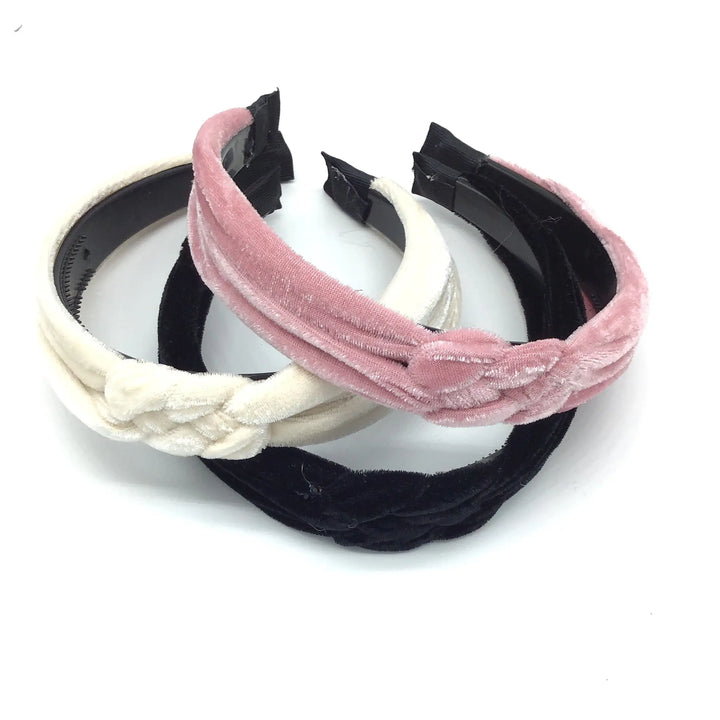Braided Design Velvet Headband (Multiple Colors Available)