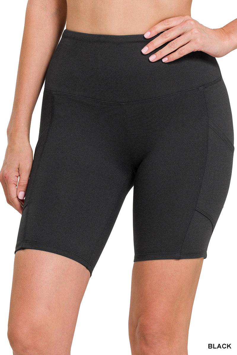 Butter Leggings No Chub Rub Bike Shorts with Pockets Black-Lola Monroe Boutique