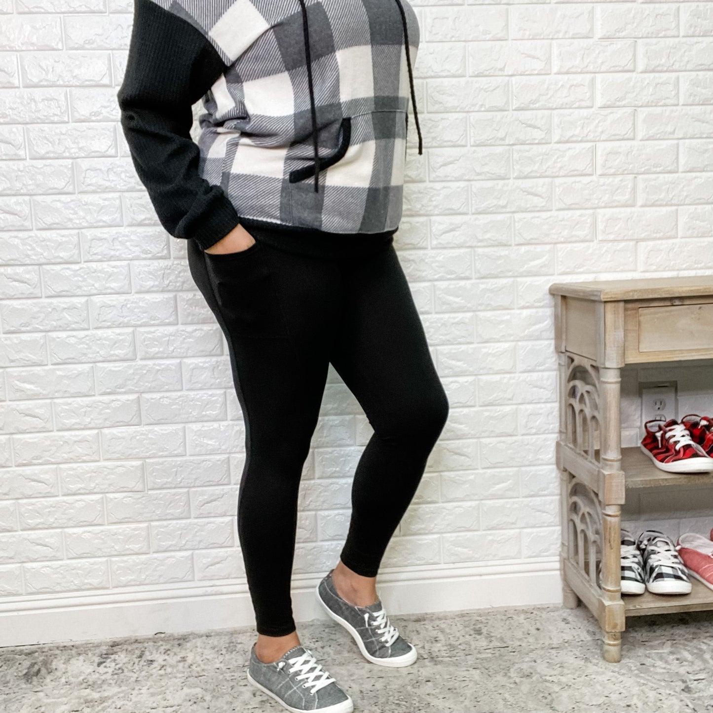 Classic Black Leggings With Pockets (Adult & Kids)