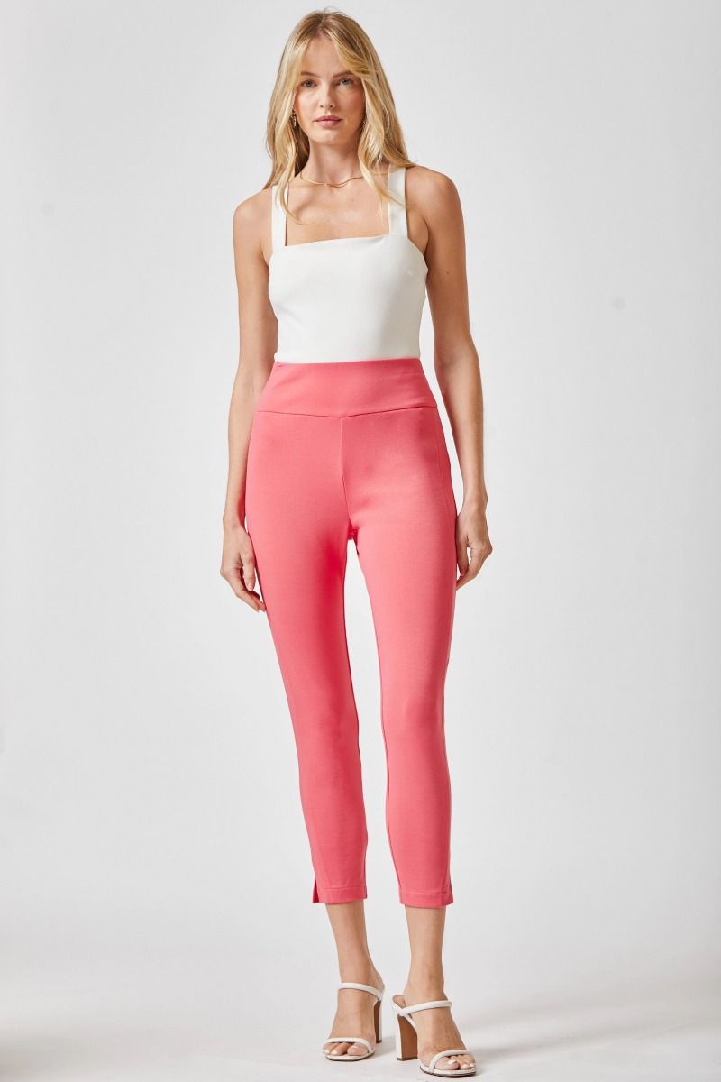 "Copperfield" Pull On Trousers (Spring Strawberry)-Lola Monroe Boutique