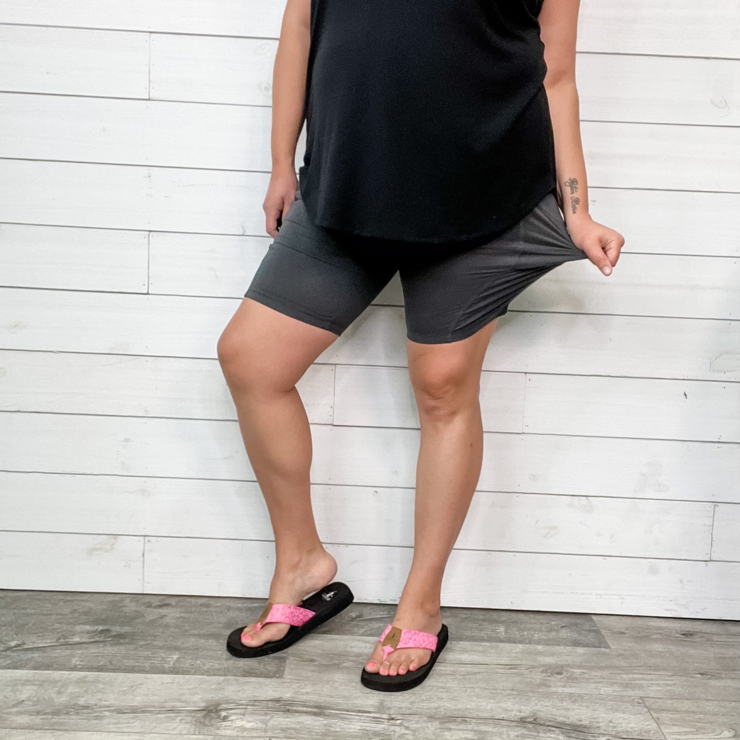 Cotton No Chub Rub Bike Shorts with Pockets (Ash Grey)