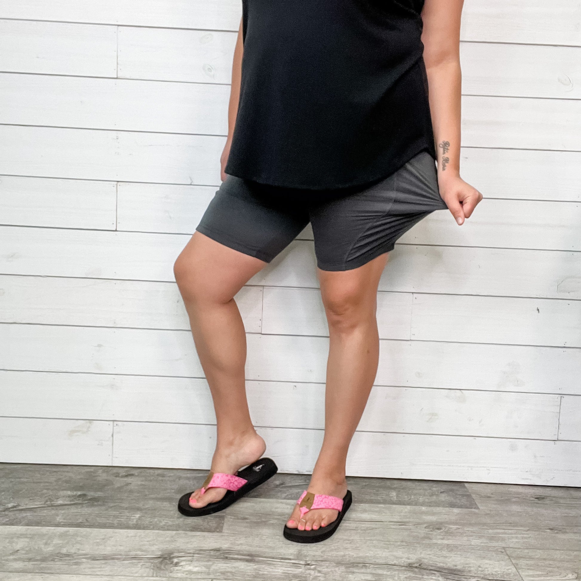 Cotton No Chub Rub Bike Shorts with Pockets (Ash Grey)