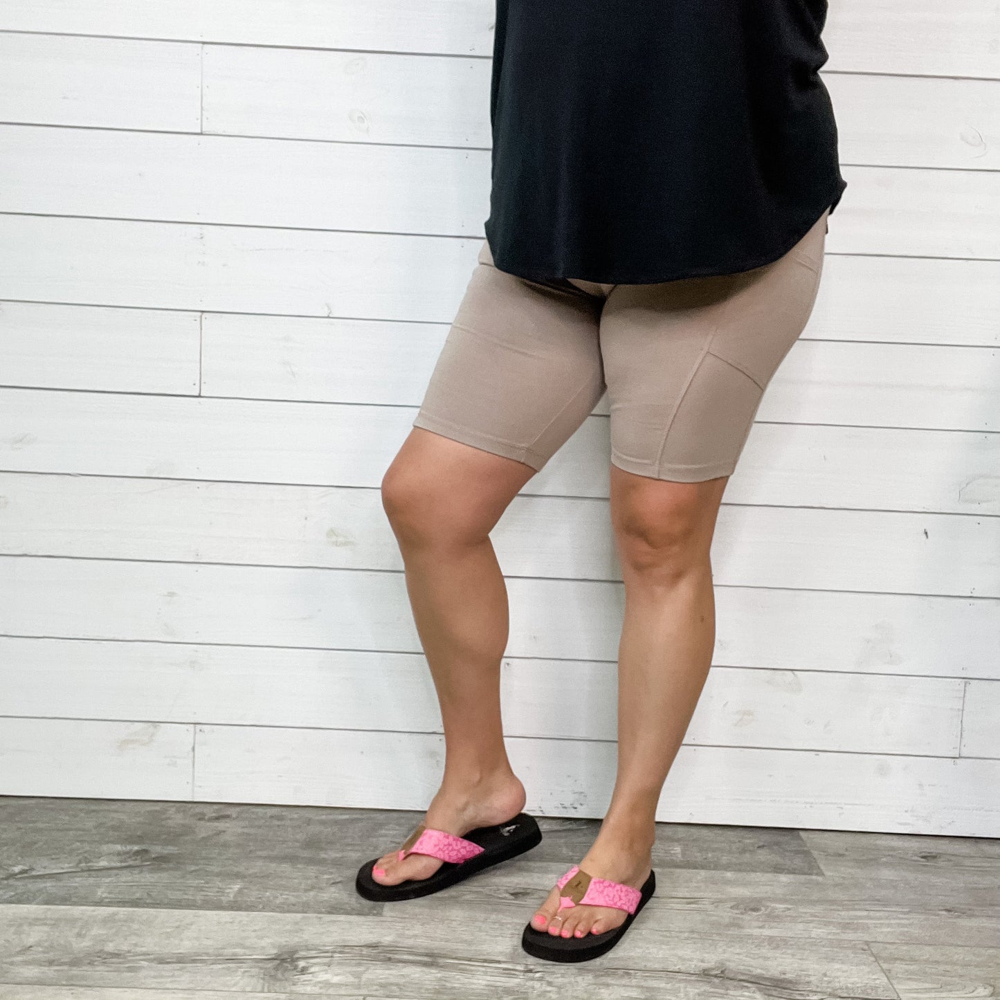 Cotton No Chub Rub Bike Shorts with Pockets (Ash Mocha)